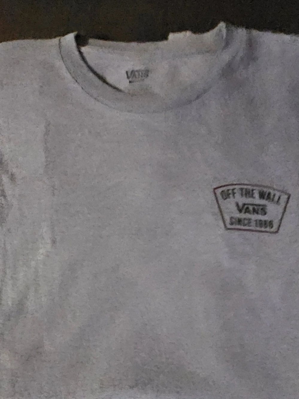 Vans White Crewneck Tee with Small 'Off The Wall' Chest Graphic
